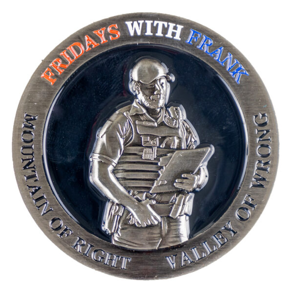 Fridays With Frank challenge coin heads side